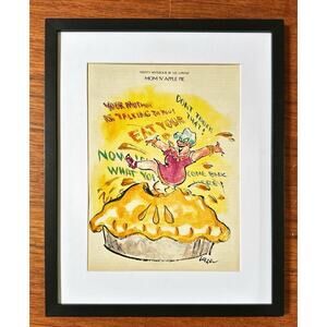 Framed Lee Lorenz 1993 New Yorker Magazine Clipping Mom Apple Pie